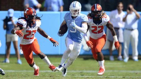 UNC WR Ryan Switzer (3) torched the Panthers for the fourth year in a row. Jeffrey A. Camarati | Courtesy of UNC Athletics.