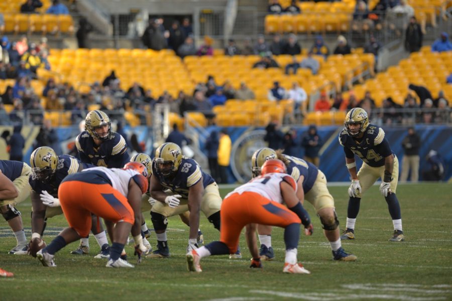 Pitt QB Nathan Peterman (4) and RB James Conner (24) combined for eight total touchdowns in Pitt's 76-61 victory. Steve Rotstein | Contributing Editor