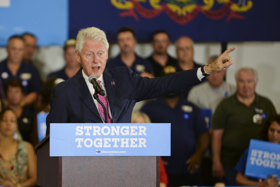 TK date. In addition to Hillary Clinton's four rallies in the Pittsburgh area, her husband, former President Bill Clinton, also made a few visits.