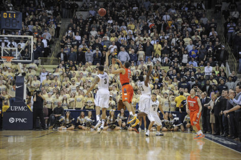 Tyler Ennis hits a last second shot to beat Pitt at the buzzer on Feb. 12, 2014. TPN File Photo