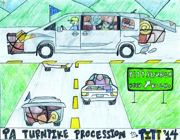 Welcome Back: Cartoon: PA Turnpike procession to Pitt