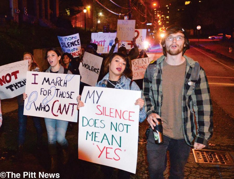 Students march to protest sexual violence