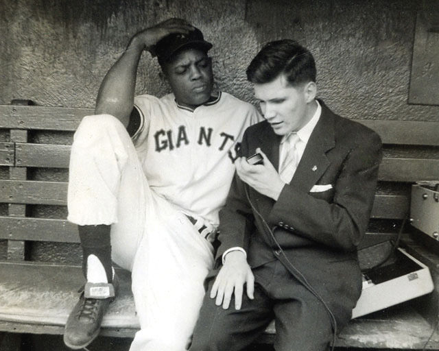 Ed Lucas and Willie Mays