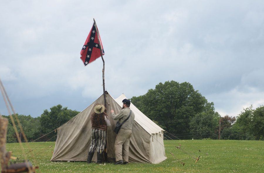 Chris+Jones+at+his+Confederate+re-enactment+camp.