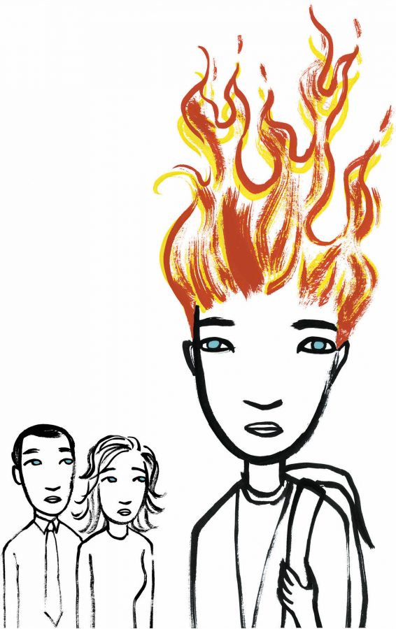 300 dpi 4 col x 12.25 in / 196x311 mm / 667x1058 pixels Michelle Kumata color illustration of concerned parents looking on at a child's flaming hair. The Seattle Times 2006

<p>
KEYWORDS: teen brain flame flaming firey fire hair color dyeing dye smoking smoke development redhead teenage adolescent adolescence student learning education growth girl girls family puberty krtfeatures features krthealthmed krtnational national krtworld world counseling krtfamily family krthealth health krtkidhealth kid krtmentalhealth mental health therapy krt aspecto aspectos familia adolescente muchacha nina hija fuego cerebro educacion pelo roja illustration ilustracion grabado se contributor coddington kumata 2006 krt2006