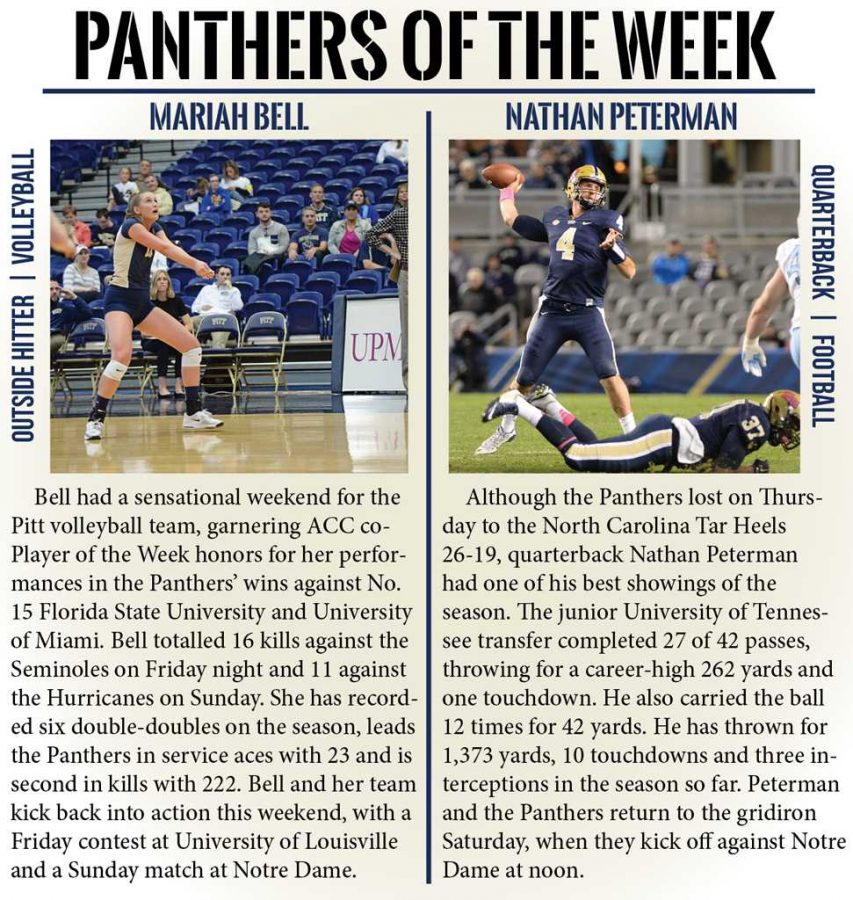 This weeks Panthers of the Week are Nathan Peterman and Mariah Bell