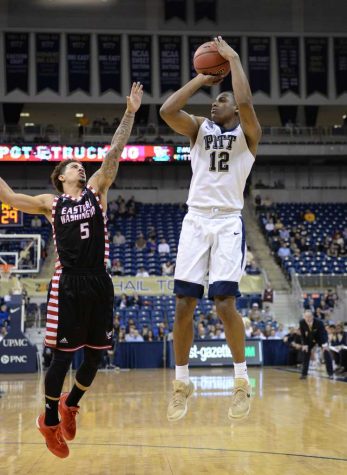 Chris Jones takes a shot during Friday night's game. Wenhao Wu | Staff Photographer