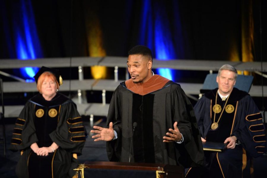 Terrance Hayes speaks after receiving his award.  Will Miller | Staff Photographer