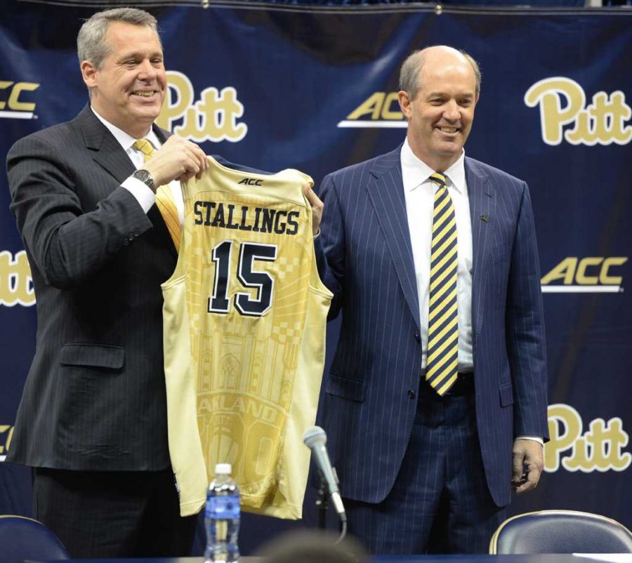 Stallings and Barnes at Stallings first press conference in March 2016. (Photo by Matt Hawley | Senior Staff Photographer)