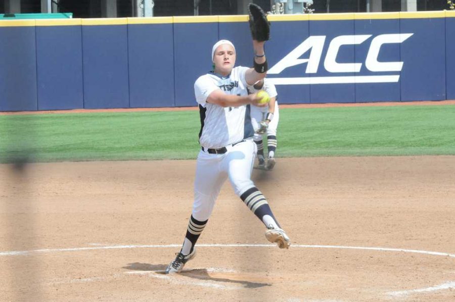 Kayla Harris pitches in a 2015 game.  TPN File Photo