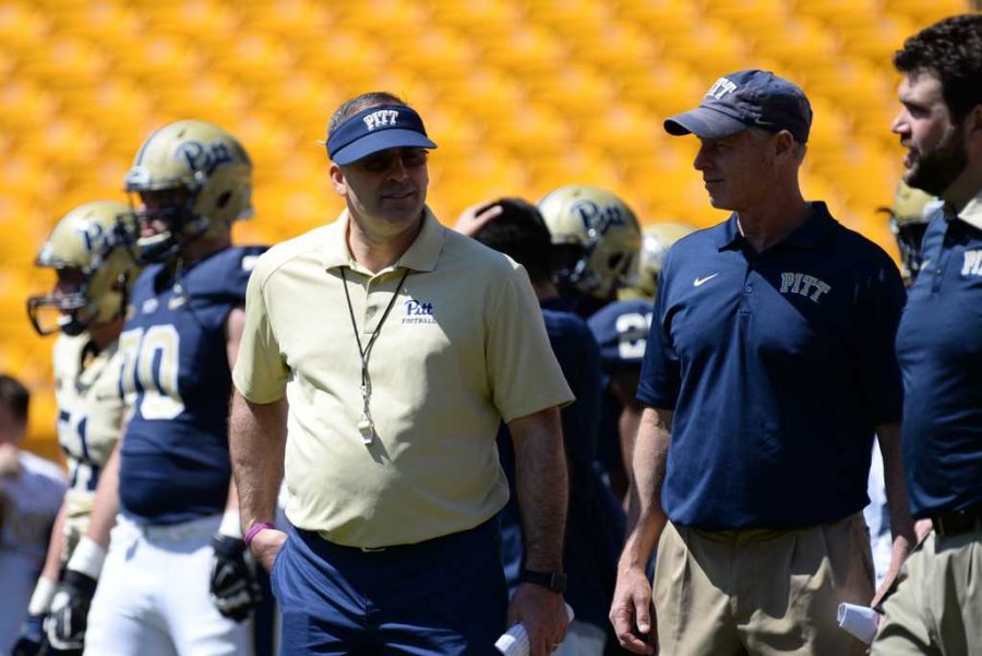 Head+coach+Pat+Narduzzi+now+has+seven+pledges+for+his+second+full+recruiting+class+at+Pitt.++Jeff+Ahearn+%7C+Senior+Staff+Photographer