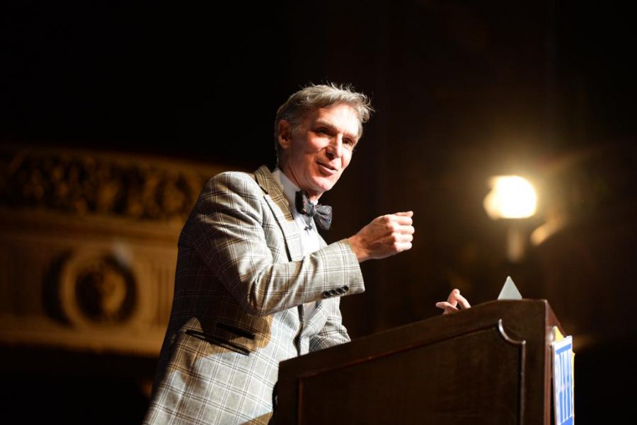 Billy Nye spoke at Carnegie Music Hall Friday night.  Jordan Mondell | Staff Photographer