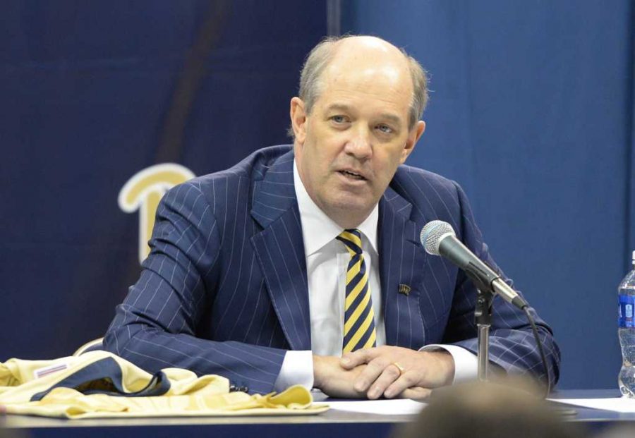 Coach+Stallings+speaks+at+his+introductory+press+conference.++Matt+Hawley+%7C+Staff+Photographer