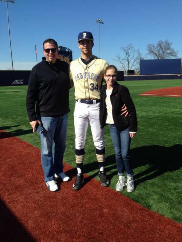 Zeuch poses with his father, Tim, and sister, Holly. Courtesy of T.J. Zeuch