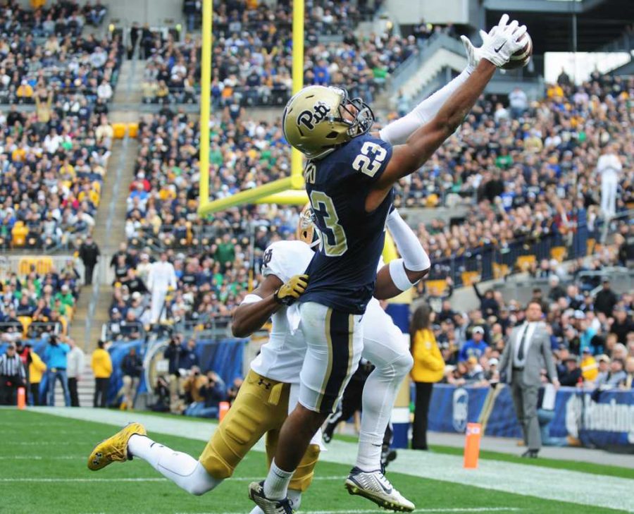 One of the most prolific receivers in school history, Tyler Boyd (23) will line up as a member of the Cincinnati Bengals next season. | Pitt News Archives
