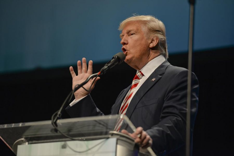 Donald trump addresses a crowd at the Shale Coalition Conference held at David Lawrence Conference Center. Jordan Mondell | Assistant Visual Editor