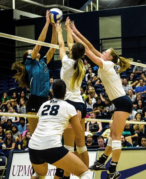 Pitt Volleyball took on Coastal Carolina this past weekend at the Fitzgerald Field House.  Edward Major | Staff Photographer