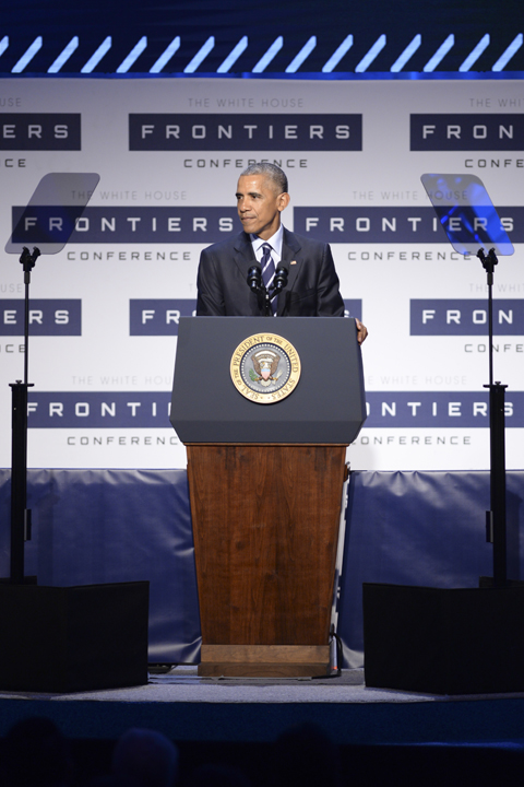 President Obama speaks at the White House Frontier Conference Plenary Session at Carnegie Mellon University | Jordan Mondell, Assistant Visual Editor
