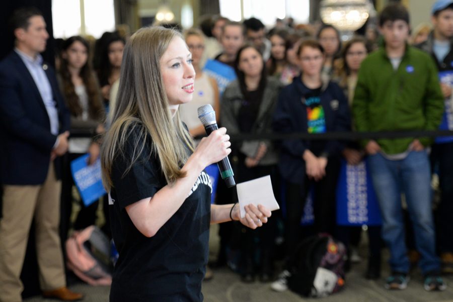 Chelsea Clinton campaigned for her mother in the OHara Student Center Friday afternoon. Jeff Ahearn | Senior Staff Photographer