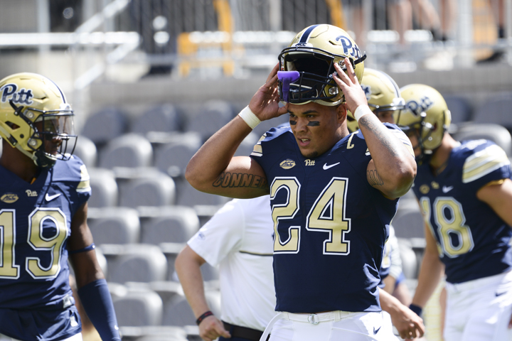 Pitt RB James Conner (24) announced Saturday that he will forgot his senior season and declare for the 2017 NFL Draft. Jeff Ahearn | Senior Staff Photographer