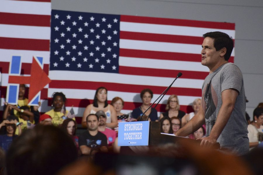 July 7. Pittsburgh native Mark Cuban endorses Hillary Clinton before her rally at David Lawrence. Stephen Caruso | Senior Staff Photographer