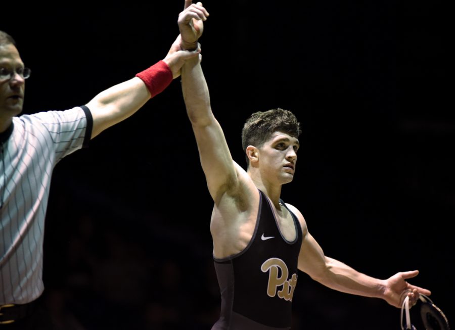 Dom Forys was one of two Panthers to record a win during Fridays match against Lehigh. | Matt Hawley, Staff Photographer