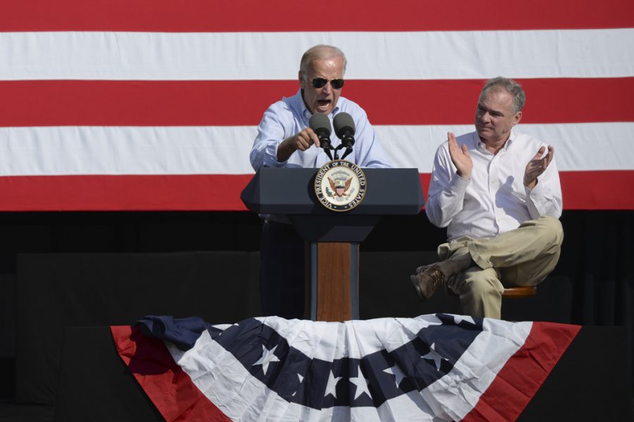 Vice President Biden speaks to a crowd of labor union members before the parade. John Hamilton | Senior Staff Photography 