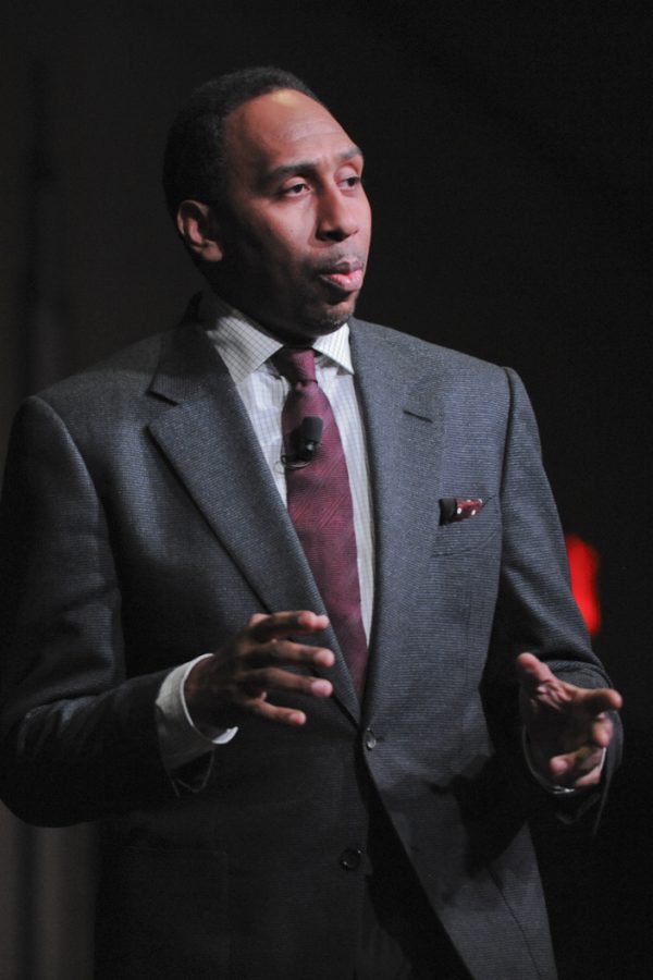 ESPN talk show host Stephen A. Smith spoke to Pitt students at the William Pitt Union Assemlby Room for about an hour Wednesday night. John Hamilton | Senior Staff Photographer