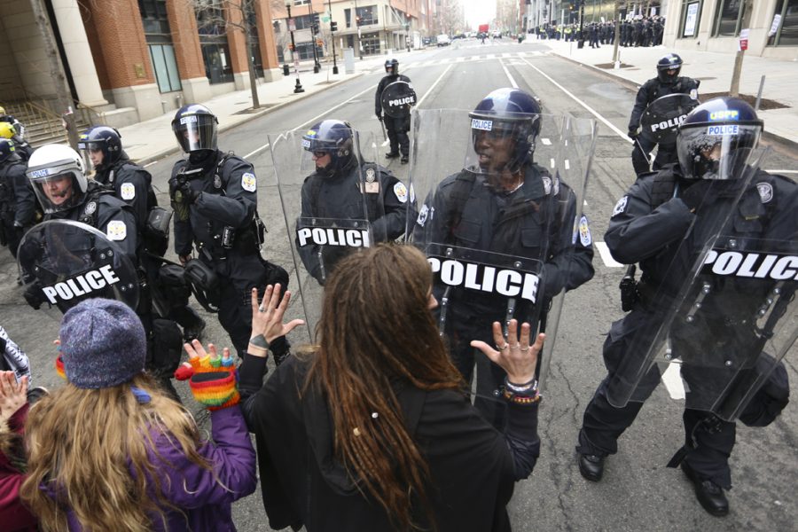 Police+push+back+protesters+on+12th+Avenue+during+street+protests+following+the+inauguration+of+President+Donald+Trump.++Among+the+230+people+arrested+during+the+Inauguration+protests%2C+five+of+them+were+Pitt+students.+John+Hamilton+%7C+Visual+Editor