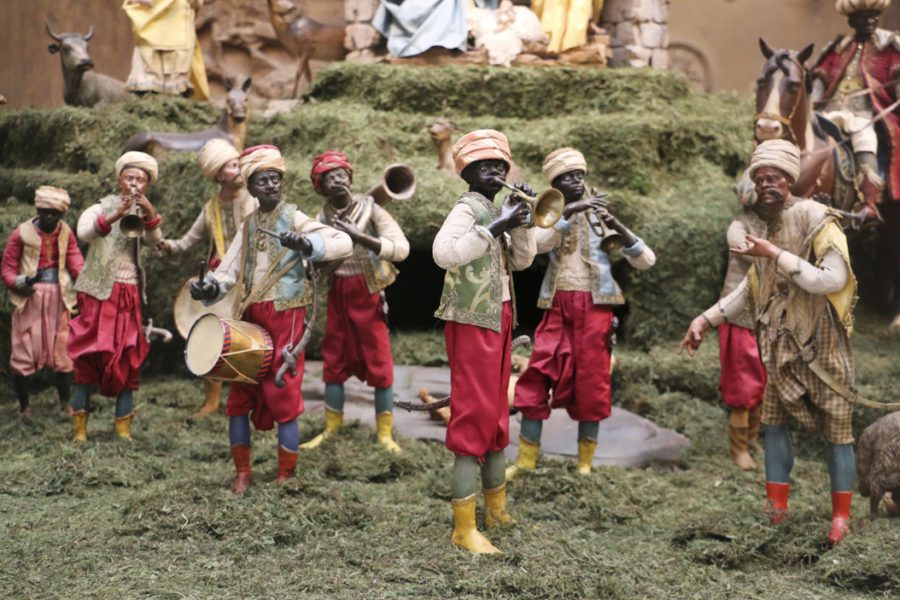 As part of the CMOAs presepio exhibit, figurines of Turkish band members are frozen in their march through the city streets. Emily Brindley | Contributing Editor