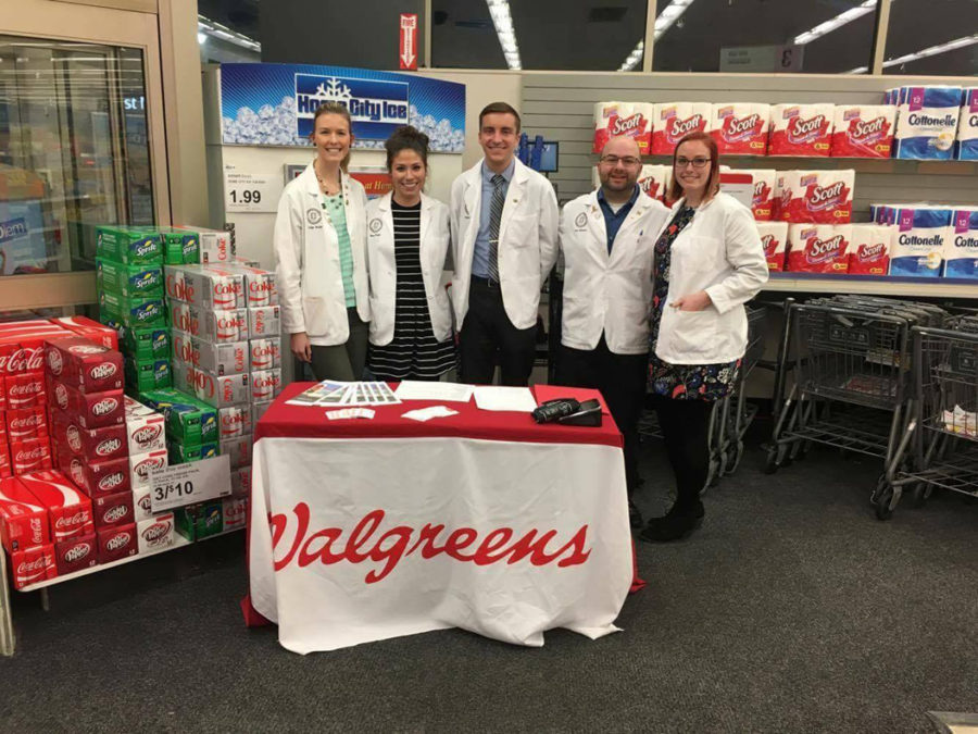 Second-year Pitt Pharmacy students host one of their community outreach events at Walgreens. Courtesy of Marissa Waterloo