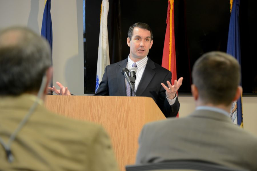 Pennsylvania Auditor General Eugene DePasquale praised DMVAs Hollidaysburg Veterans Home for cutting costs without cutting care during a press conference Feb. 23, 2015. He also spoke about his plans to audit PWSA on Thursday. Pennsylvania DMVA | Flickr