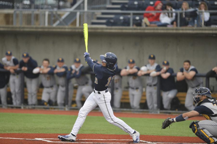 Pitts Jacob Wright, a sophomore outfielder, went 3-4 with a solo home run in a 8-4 loss to rival West Virginia on Tuesday night, March 28. Wenhao Wu | Senior Staff Photographer