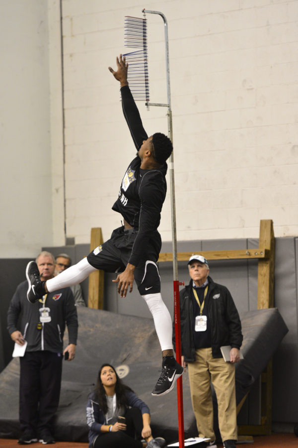 Wide receiver Dontez Ford turned heads with a 36-inch vertical leap at Pitts Pro Day Wednesday. Meghan Sunners | Assistant Visual Editor