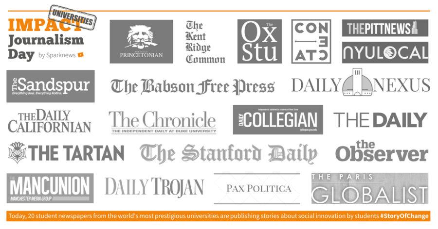 The universities participating in Impact Journalism Day 2017.
Courtesy of Sparknews