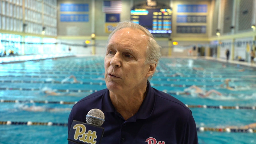 Pitt diving coach Julian Krug retired after 44 years coaching, including the past 38 with the Panthers. Courtesy of Pitt Athletics.