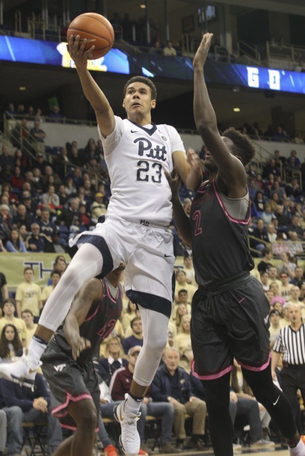 Cameron Johnson (23) is the fourth player to transfer from the Pitt mens basketball team since the end of the season. TPN File Photo (2017)