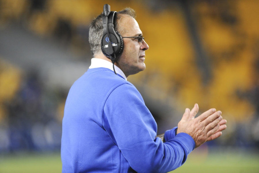 Head+coach+Pat+Narduzzi+is+looking+to+get+the+Panthers+to+the+ACC+Championship+Game+in+his+third+season.+%28Photo+by+Jordan+Mondell+%2F+Contributing+Editor%29