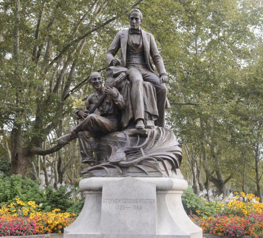 The controversial statue is located in Schenley Park and next to the Carnegie Museum of Natural History. (Photo by Kyleen Considine | Visual Editor)