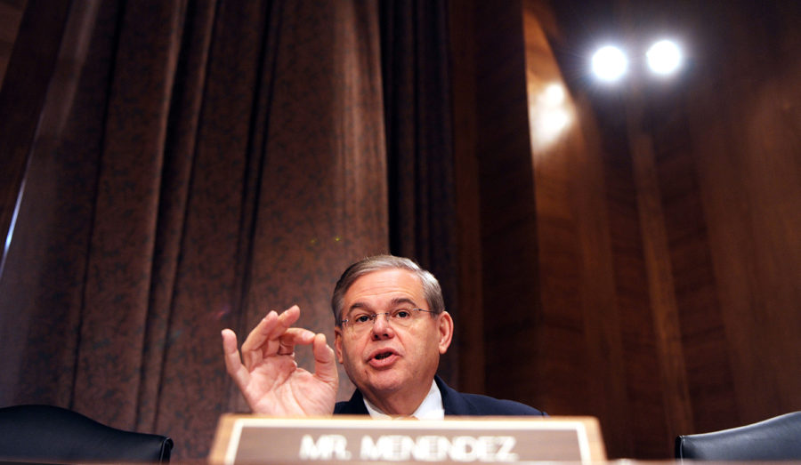 Senator Bob Menendez (D-NJ) speaks during a meeting of the Senate Banking Housing and Urban Affairs in Washington, DC in 2009. (Olivier Douliery/Abaca Press/MCT)