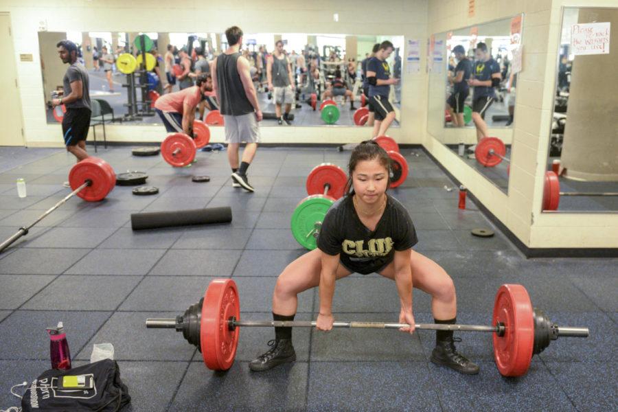 Rui Tanimura began powerlifting during her sophomore year at Pitt. (Photo by Sarah Cutshall / Staff Photographer)