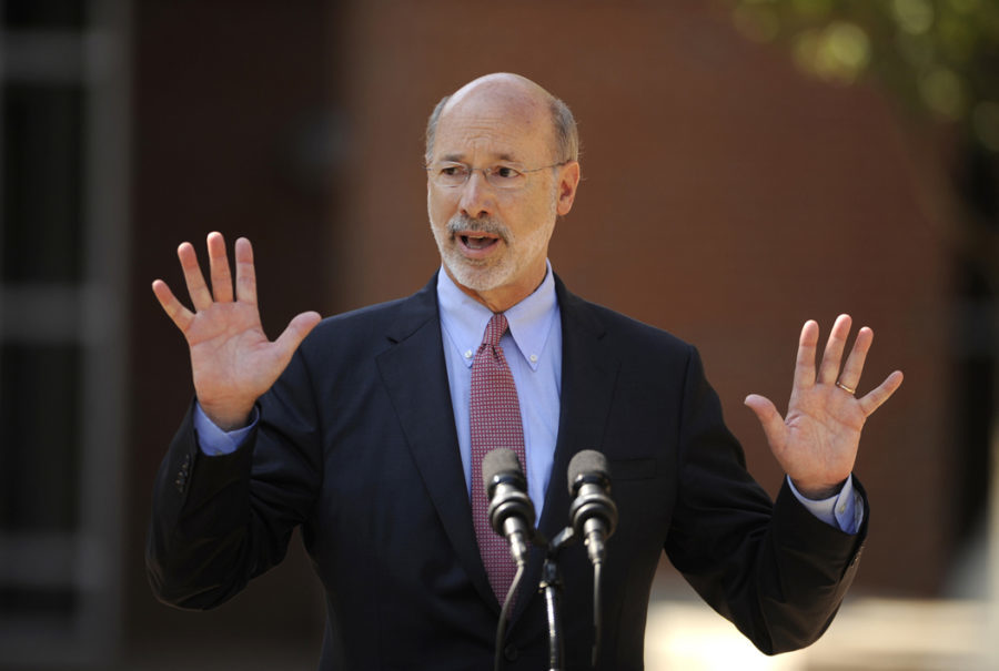 Gov. Tom Wolf, pictured speaking in 2015, will be forced to make sweeping cuts if a revenue plan isnt passed by Friday. (Nabil K. Mark/Centre Daily Times/TNS)
