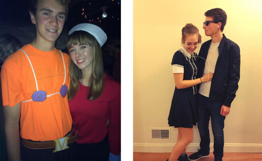 Davis Kuhn and Josie Manns dressed up as Mermaid Man and Barnacle Boy from “Spongebob, and Jonah Walston and Brittany Zortman went as Baby and Deborah from “Baby Driver.” (Photo courtesy of Sarah Connor)
