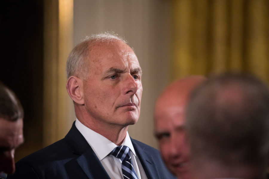 White House Chief of Staff John Kelly attends a Medal of Honor ceremony in the East Room of the White House on July 31. (Cheriss May/Sipa USA/TNS)