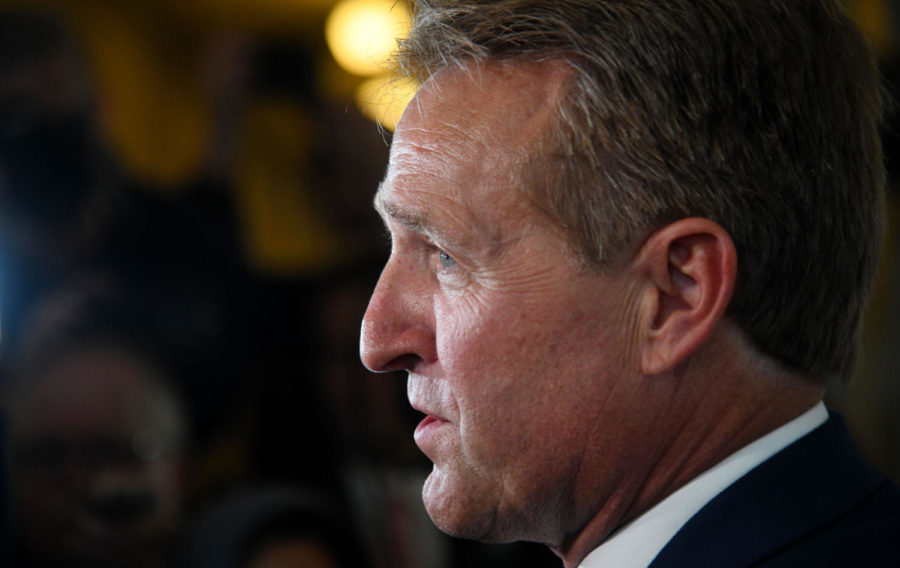 Sen. Jeff Flake (R-Ariz.) will not run for re-election next cycle amid discord with President Donald Trump. 
(Olivier Douliery/ Abaca Press/TNS)