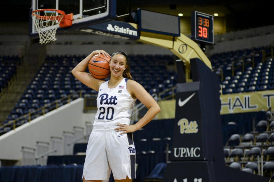 First-year+guard+Pika+Rodriguez+has+played+four+games+so+far+during+her+inaugural+season+with+the+Pitt+women%E2%80%99s+basketball+team.+%28Photo+by+Sarah+Cutshall+%7C+Staff+Photographer%29