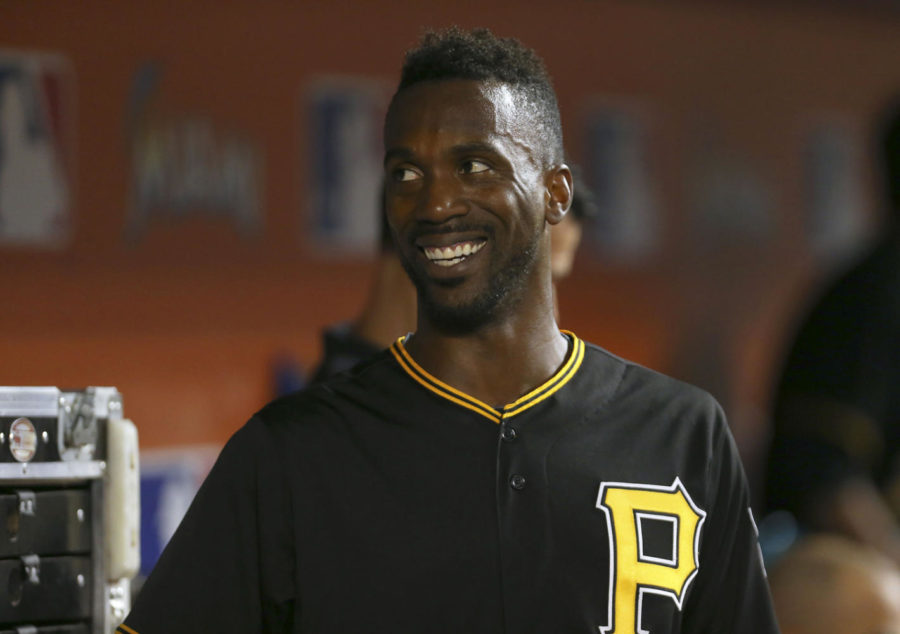 The Pittsburgh Pirates Andrew McCutchen shown on Aug. 26, 2015, at Marlins Park in Miami. The center fielder was traded to the Giants on Monday. (David Santiago/El Nuevo Herald/TNS)