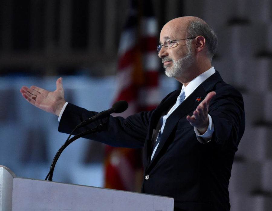 Pennsylvania Gov. Tom Wolf speaks during the last day of the Democratic National Convention at the Wells Fargo Center in Philadelphia on July 28, 2016. (Clem Murray/Philadelphia Inquirer/TNS)