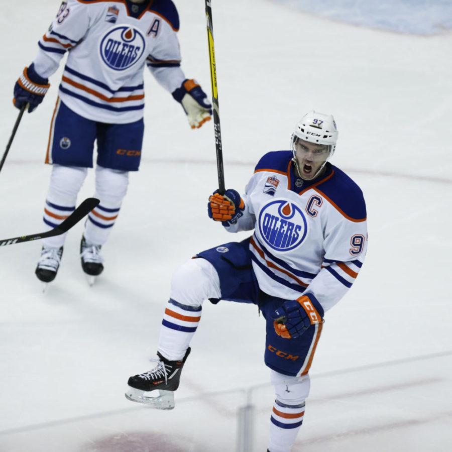 The+Edmonton+Oilers+Connor+McDavid+%2897%29+reacts+after+scoring+against+the+Anaheim+Ducks+during+Game+5+of+the+Western+Conference+semifinals+at+the+Honda+Center+in+Anaheim%2C+Calif.%2C+on+May+5%2C+2017.+%28Gina+Ferazzi%2FLos+Angeles+Times%2FTNS%29%0A