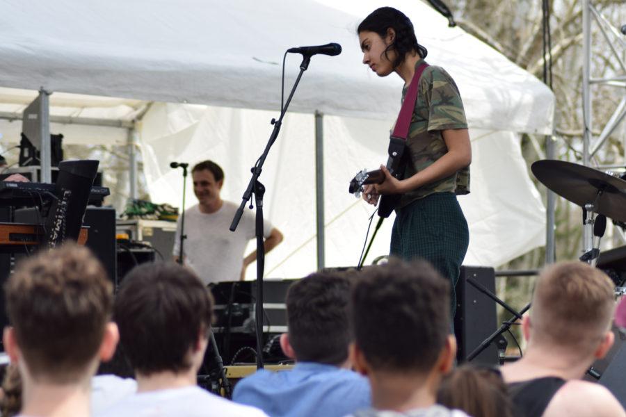 Lila Ramani from the Pittsburgh-based band Crumb performs at Saturday’s Bigelow Bash (Photo by Issi Glatts | Assistant Visual Editor)

